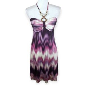MATRI PURPLE & WHITE DRESS SZ.M EUC
